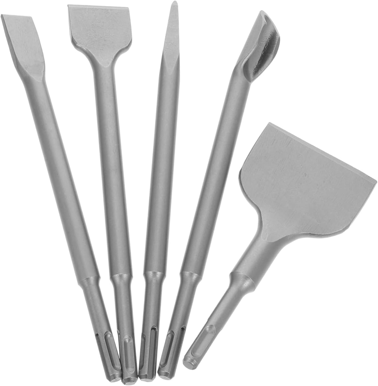 Alipis 5pcs Chrome Hammer Chisel Set Tile Wide Flat Point U-shaped for Masonry Tools