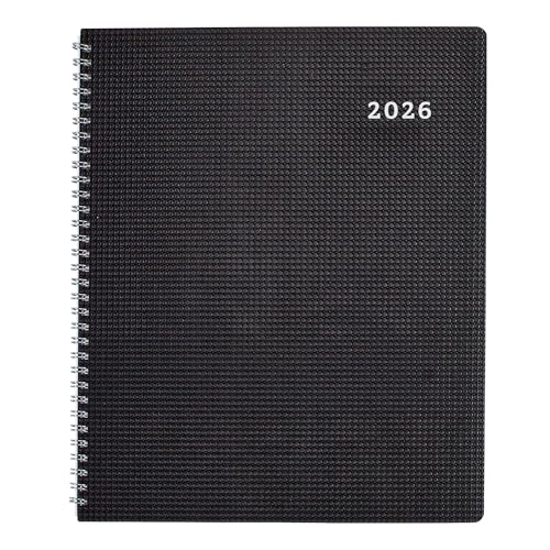 Agenda mensuel Brownline® 2026 DuraFlex - 14 mois - 11" x 8.5" - Noir