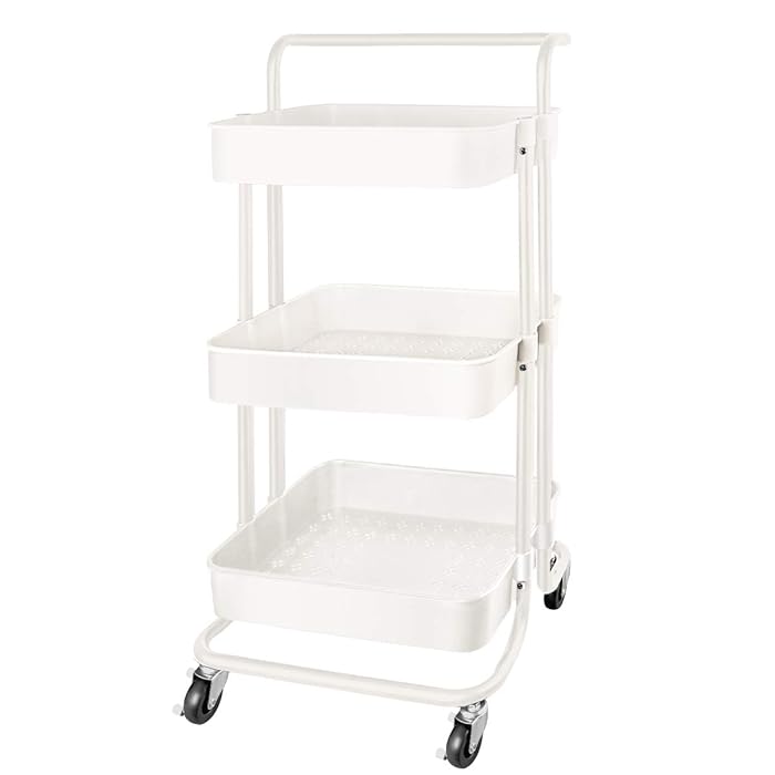 Buy QiMH 3 Tier Rolling Storage Cart Heavy Duty Mobile Rolling Utility