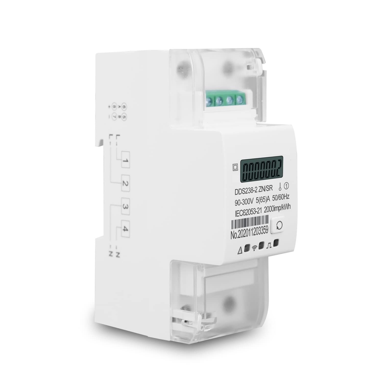 Monitoraggio dell'energia del contatore, Controllo telecomando monofase ON/OFF 65A Misuratore di energia a base di energia di dine multi-funzione 90-300V KWH Watt Hour Meter Consumo Monitor consumo In