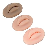 Vista 6 de 9 labios falsos de silicona 3D para práctica de maquillaje, labios de silicona suave, para practicar tatuajes, entrenamiento de pieles