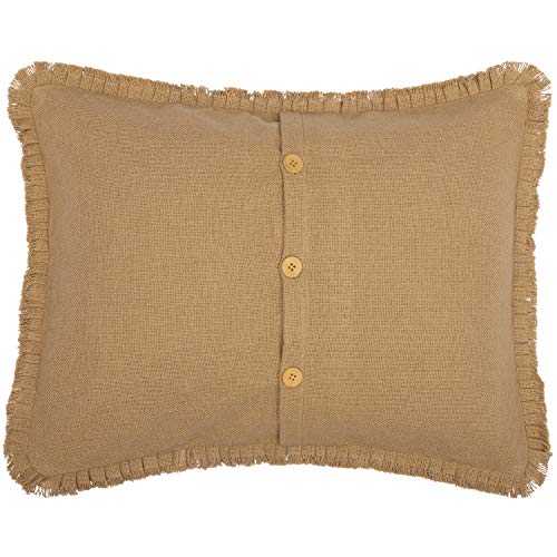 VHC-Brands-Burlap-Pillow-Sham-Cover-with-Fringed-Ruffle-Cotton-Farmhouse-Decor-Button VHC Brands Burlap Pillow Sham Cover with Fringed Ruffle Cotton Farmhouse Decor Button