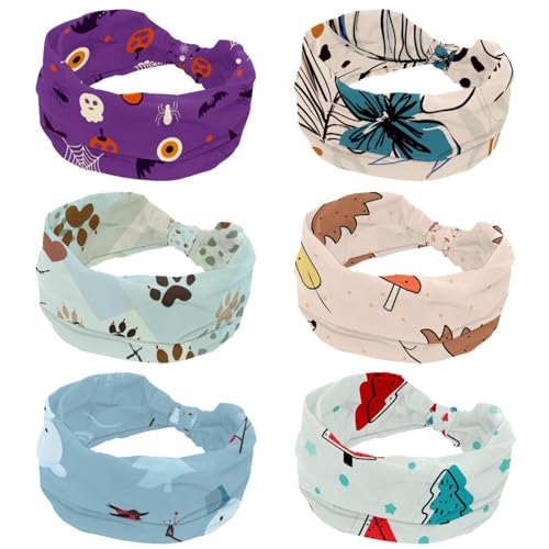 Bandeau large toucan femme cheveux turban elastique yoga entraînement anti sueur x6
