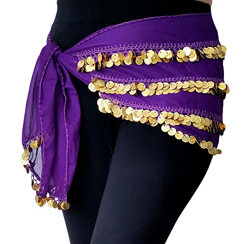 Foulard danse du ventre égyptien violet pour cours et spectacles