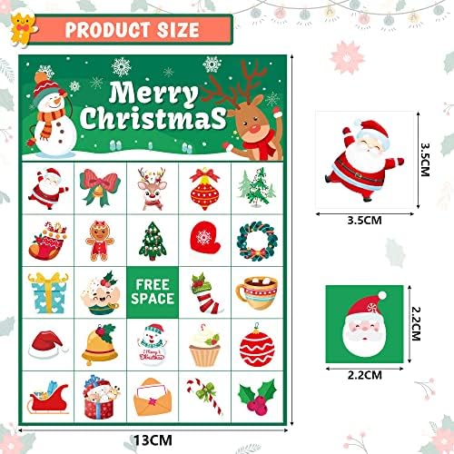 NMKL Christmas Games for Kids Christmas Bingo Christmas Party Games for 24 Players Christmas Bingo Cards Xmas Games for Family School Christmas Activities Adults