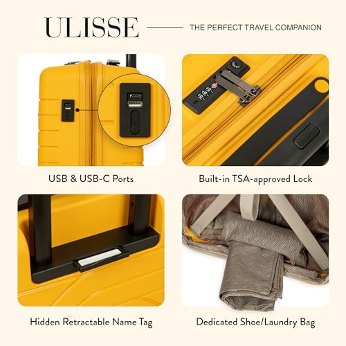 Bric's B|Y Ulisse 21-Inch Spinner - Luxury Carry-On Luggage With Spinner Wheels - Hard Shell Suitcases Made From Durable Polypropylene and Polycarbonate - Mango4