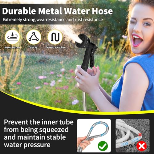 25FT-Garden-Hose-Stainless-Steel-Water-Hose-Solid-FittingsNo-Kink-Metal-Garden-HosesAnti-Rust-Heavy-Duty-Water-Hoses-for-YardCar-Wash-Outdoor-Lawn-Watering-Plants