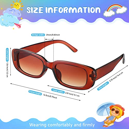 Ecally 36 Pairs Small Retro Rectangle Sunglasses Bulk 90s Vintage Trendy Sunglasses Pack for Women Men(Square,Transparent Color)2