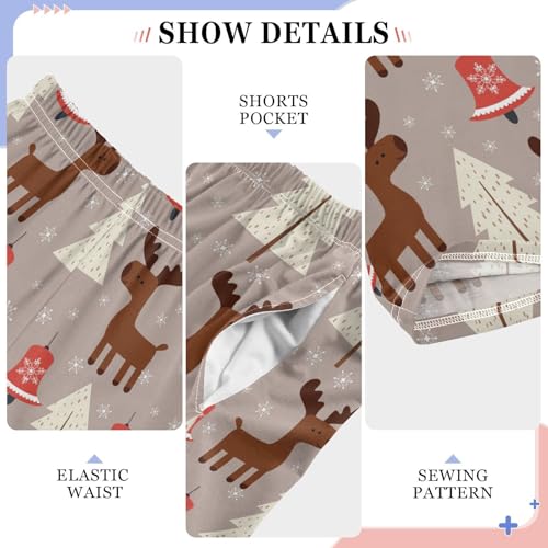 Boys' Pants Christmas Moose Xmas Cute Long Bottoms Jogger Pants Elastic Waist Trousers with Pockets S-XL4