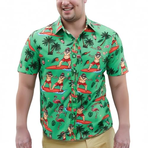 Men's Hawaiian Shirt Tops Vintage Short Sleeve Button Down Beach Shirt Male Tropical Floral Summer Pullover Party Holiday