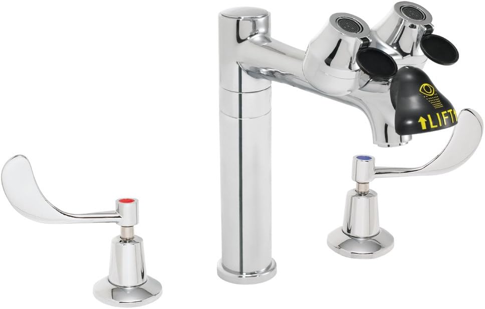 Speakman SEF-1801-8 Eyesaver Widespread Laboratory Faucet with Integrated Emergency Eyewash and 8 in. Spout