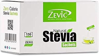 Zevic 100% Sugar Free Natural Stevia Sachets | Zero Calories | Vegan & Keto | Diabetic Friendly - 205 g (150 Units)