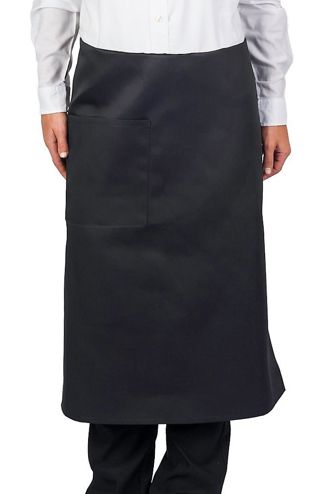 KNG - Pełny fartuch bistro 76 cm (czarny)