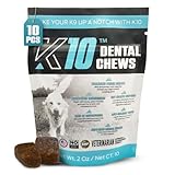 K10 Dental Chews (10 Count) – Low-Calorie Dog Chew with Human-Grade Ingredients – Dog Chews That Support Fresh Breath, Oral Hygiene, Digestion & Vitality – Vet-Preferred Dental Treats for Dogs