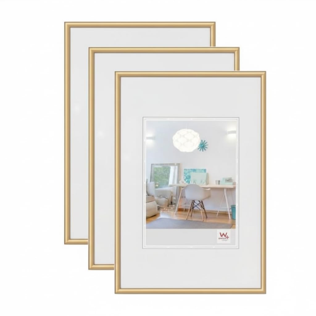 walther design Bilderrahmen Gold 28x35 cm 3er Pack New Lifestyle Kunststoffrahmen KV835G3