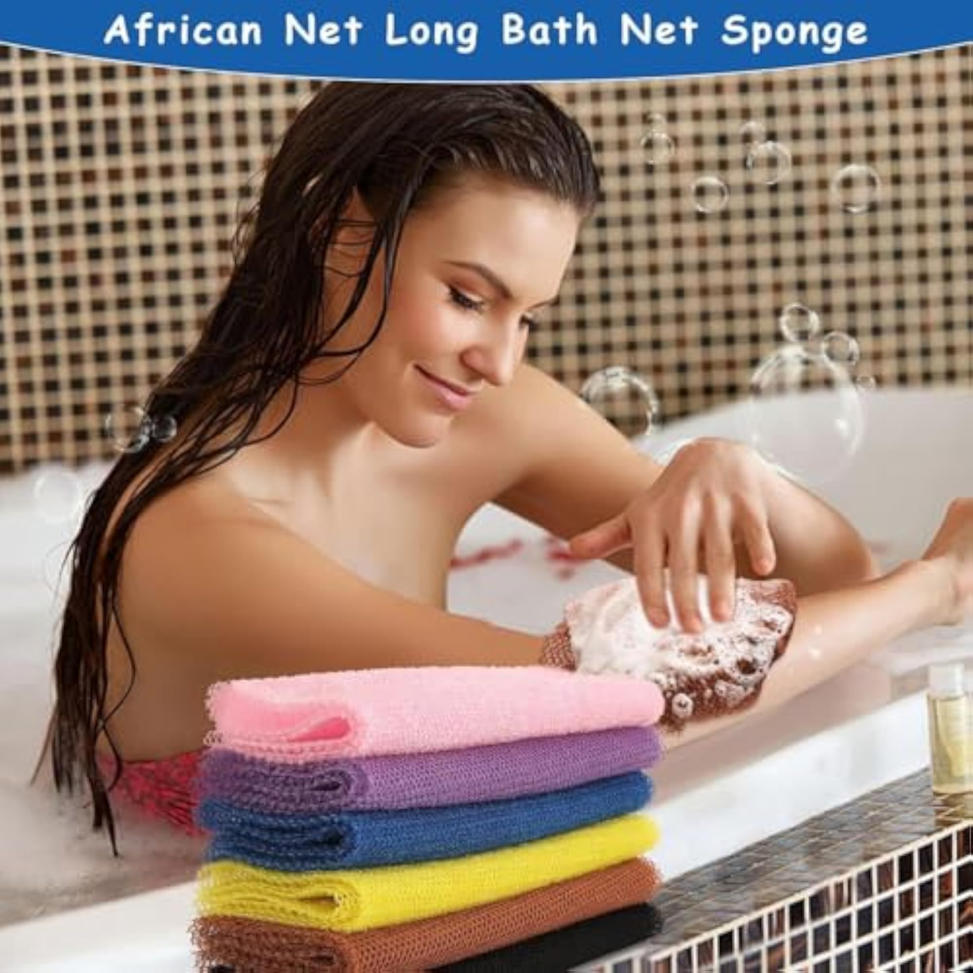 2 Pcs African Net Bath Sponge & Loofah Scrubber