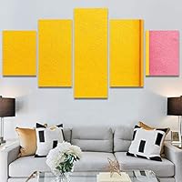 SIGNWIN 5 Panel Canvas Wall Art Modern Art Abstract Closeup Colorful Cool Geometric Minimalist Mixed Media Multicolor Patterns for Home Decorations Ready to Hang - 60
