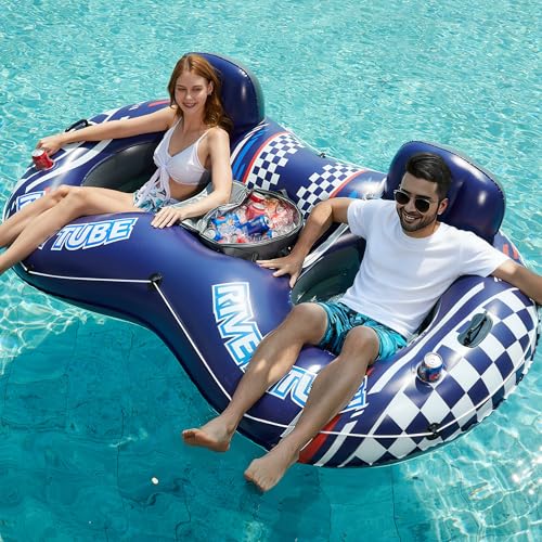 image for Jasonwell Inflatable River Tube Float - 2 Person Heavy Duty River Floa