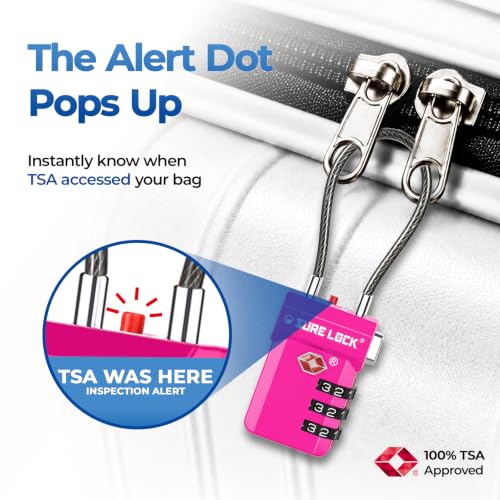 Image of SURE LOCK TSA Compatible Travel Luggage Locks, Inspection Indicator, Easy Read Dials (ALL COLORS)