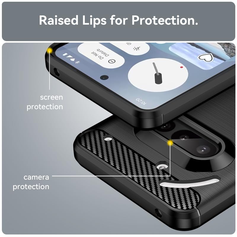 Image of Hybrid Carbon Fiber Back Case for Nothing Phone 3A (Black)