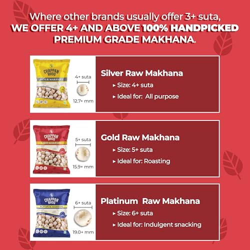 Image of Chappan Bhog Gold Makhana 200g | 5+ Suta Extra Large Foxnuts (Phool Makhana) | Raw Makhana (Lotus Seeds) | Healthy Snack | High Protein, Keto and Gluten Free | Fasting and Evening Diet Snack | Low in fat