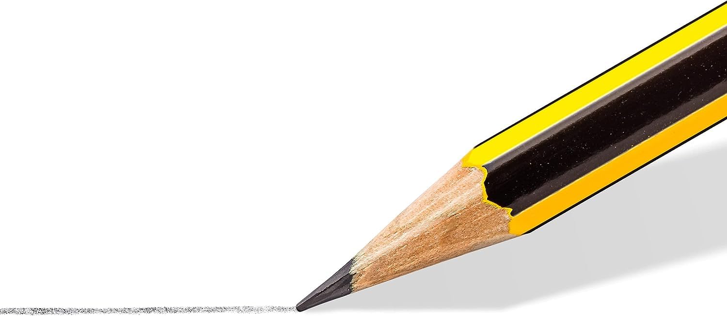 STAEDTLER 122 ołówków grafitowych Noris z końcówką do ścierania, klasa HB, opakowanie 10 ołówków + 2 metalowe temperówki z pojedynczym otworem, w opakowaniu prezentowym