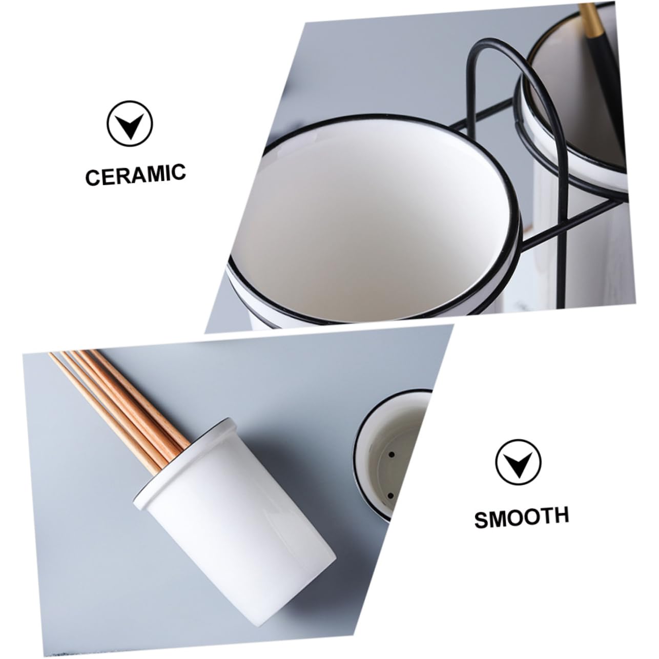 Support à Baguettes Ventilé, en Céramique Blanche Égouttoir la Cuisine