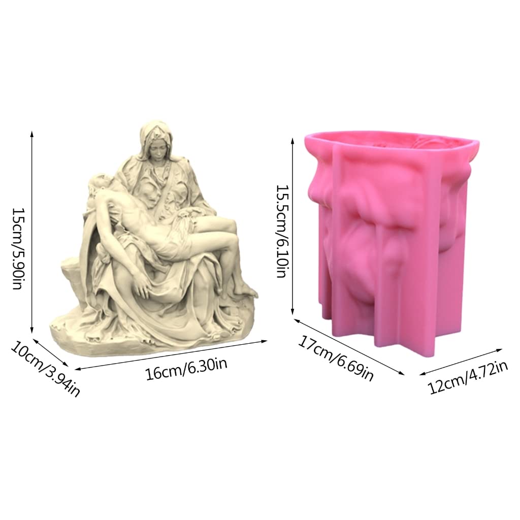 Pieta statuetka formy do robienia świec, ręcznie robiona forma do mydła 3D, stojak, ozdobne formy