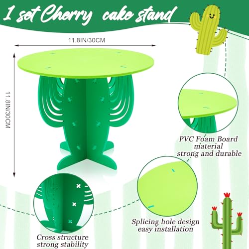 Lallisa 12" Green Cactus Cake Stand Mexican Western Fiesta Decor Holder by Lallisa - Used condition - Image 2
