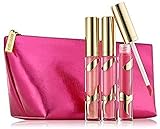 Estee Lauder Pure Color Brillantes LipGloss Trio (04-Brazen Berry (Shine Gloss), 21-Pink Innocence (Shimmer Gloss), 26-Extravagant Pink (Shimmer Gloss)) + Cosmetic Bag