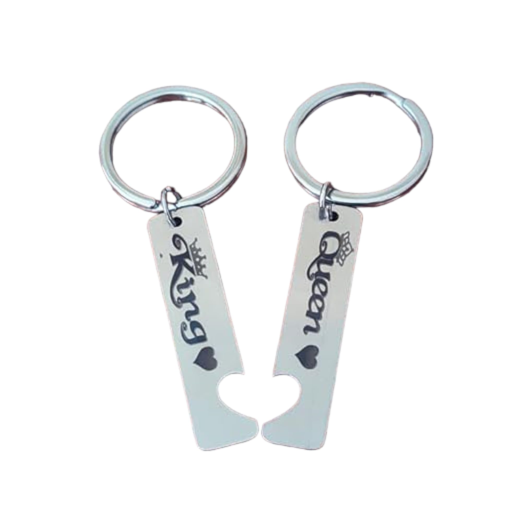 Personalised King And Queen Car Bike Home Office Birthday Gift To Friends Silver Stainless Steel Keychain For Men And Women CLCKey270-image-6