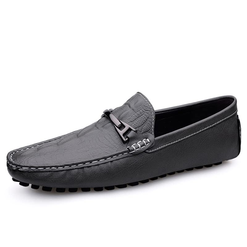 Men's Loafers Faux Crocodile Print Leather Comfortable Flexible Lightweight Anti-Slip Classic Walking Slip-on2