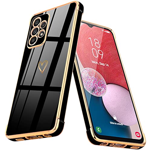 Lafunda Coque Compatible avec Samsung A13 Coque Galaxy A13 Motif d’Amour Cœur en Silicone pour Femme et Fille Antichoc TPU Coque pour Samsung Galaxy A13 4G Noir Cover