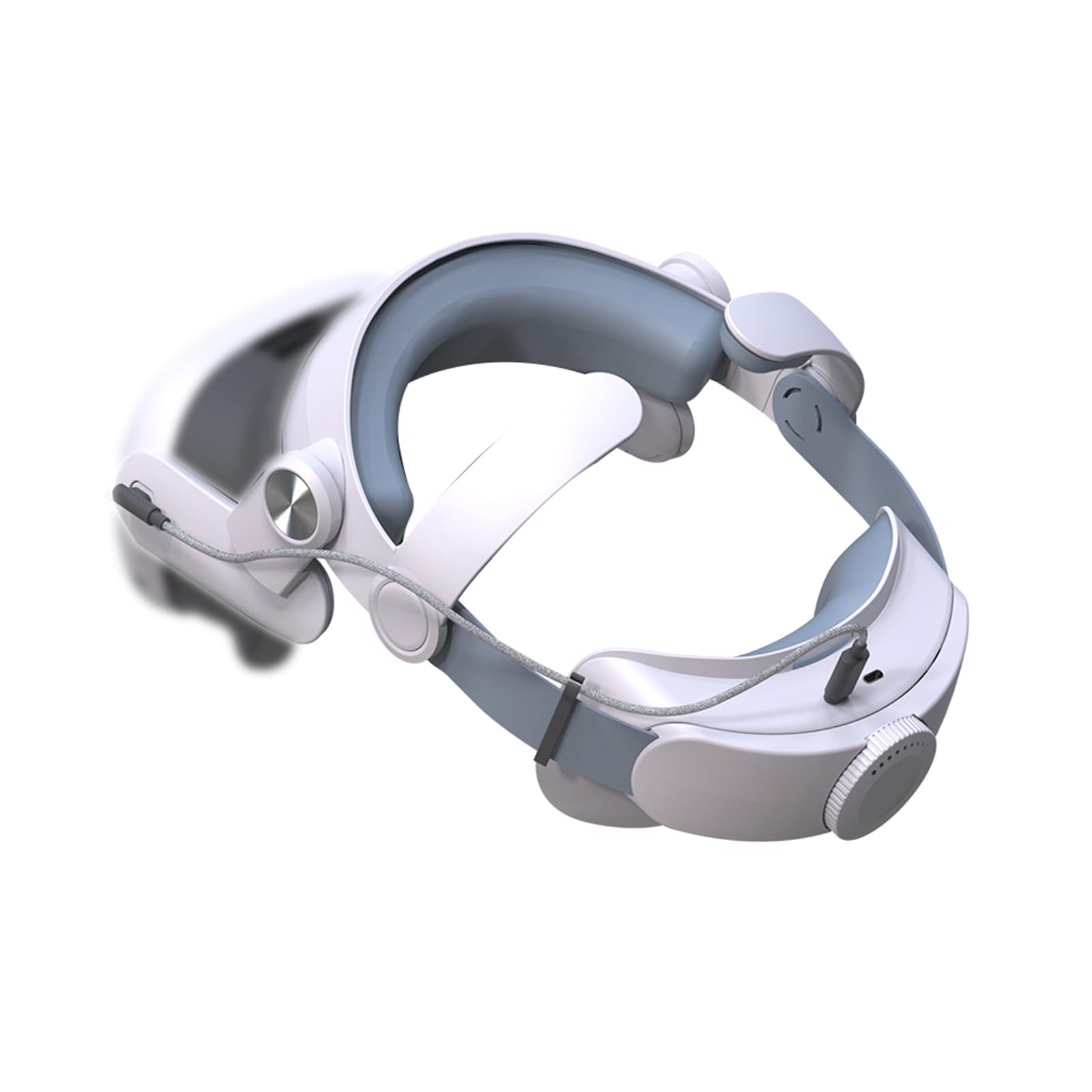 Jemora Sangle de tête Compatible avec Le Casque Meta VR 5000 mAh Rechargeable, Sangle de tête réglable enveloppante à 360°, soulagement de la Pression à 180°, Accessoires VR pour Un Port confor
