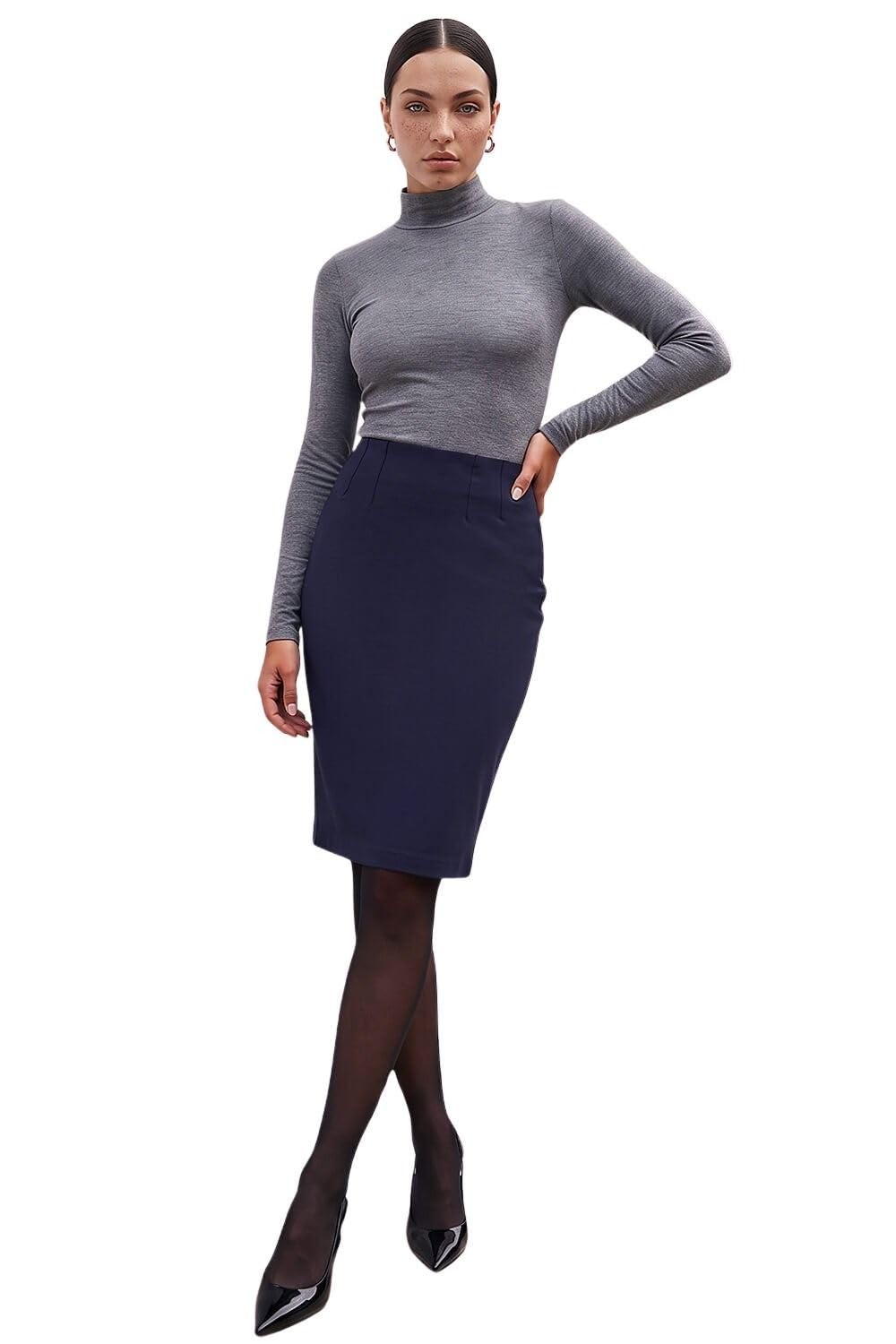 Roman Petite - Pencil Skirt - Navy - Size 10
