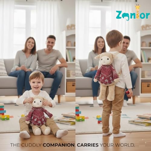 Image of 3-in-1 Bunny Plush Backpack for Kids - Play, Store, Carry Soft Toy Bag - Interactive Toddler Daypack for Travel & School