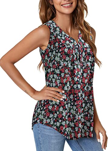 Womens Sleeveless Tops Flowy Tank Tops For Women To Hide Belly Floral L #TOP2