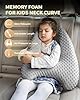 Memory Foam Kids Travel Pillow, Car Pillow for Kids, H-Shape Car Pillows for Sleeping, Removable Pillowcase, Adjustable, Velvet Dots, Grey #1