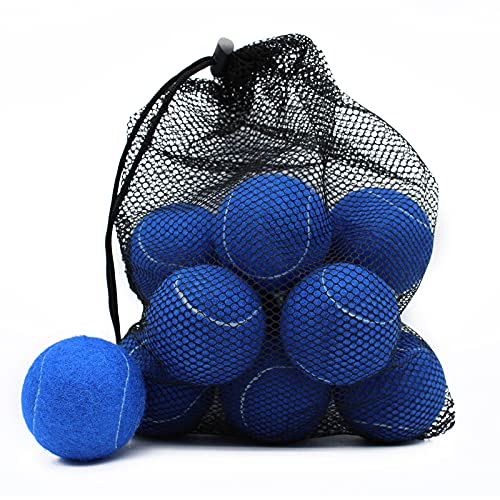 Image of Tennis Balls, Magicorange 12 Pack Advanced Training Tennis Balls Practice Balls, Pet Dog Playing Balls, Come with Mesh Bag for Easy Transport, Good for Beginner Training Ball (Blue)