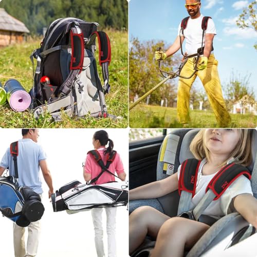 Image of ZINZ 2-Pack Universal Shoulder Pad with Ultra thick Cushion for Bag Luggage Bag Crossbody, Plus Long & Anti-Slip & Breathable,Black-Wine edge-2Pack