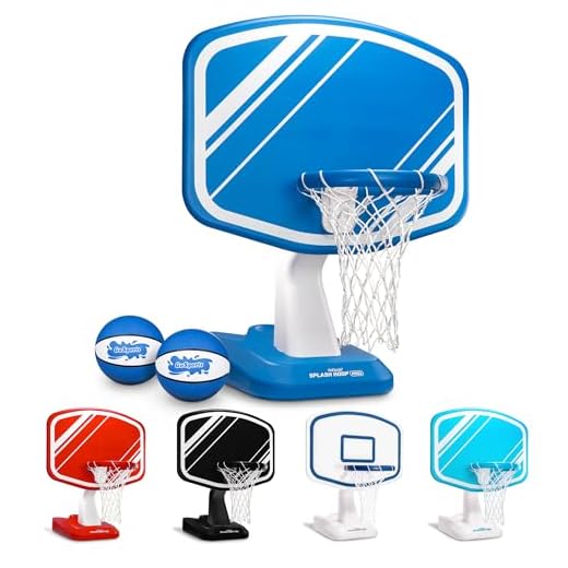 GoSports Splash Hoop Pro Pool Basketball Game, Includes Poolside Water Basketball Hoop, 2 Balls and Pump