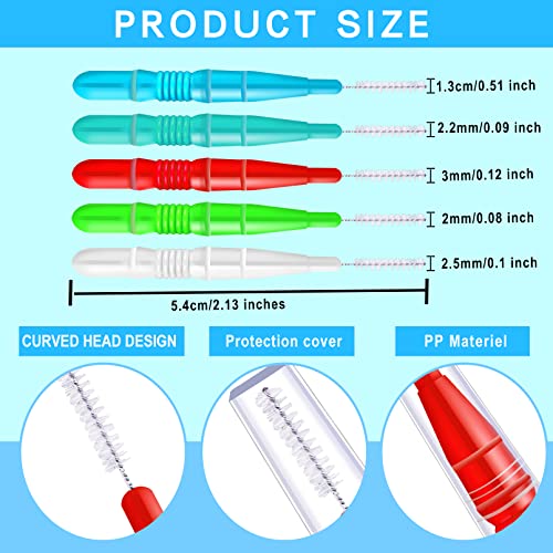 100Pieces-Interdental-BrushBraces-Brush-for-CleanerSoft-Dental-Tooth-Flossing-Head-Oral-Hygiene-FlosserRefill-Dental-Flosser-Toothpick-Cleaners-Tooth-Cleaning-ToolWhiteGreenBlueLake-GreenRed