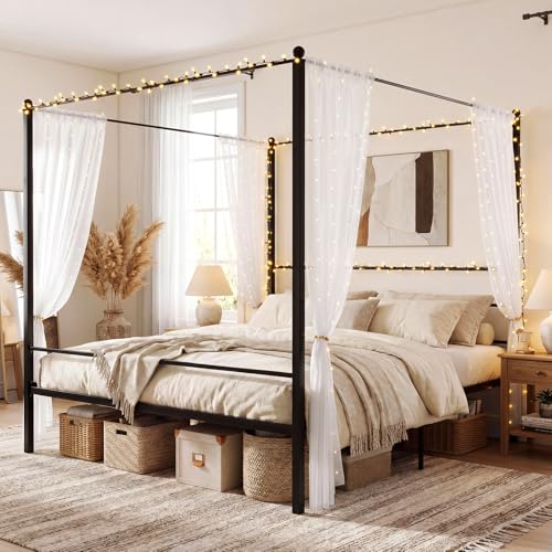 Giantex King Metal Canopy Bed Frame
