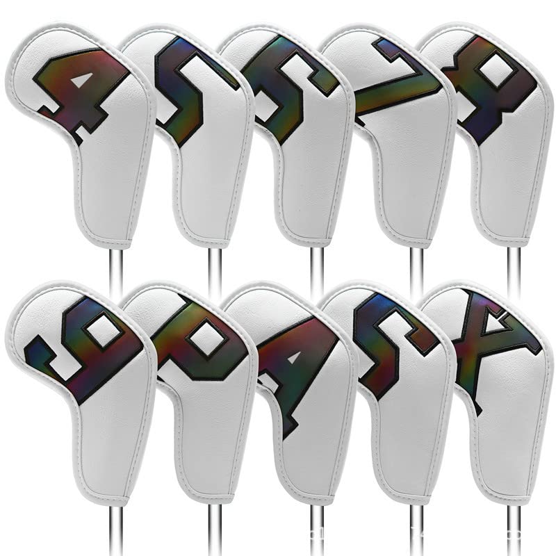 Fundas Palos De Golf 10pcs Golf Golf Cubierta de Hierro Golf Iron Head Cover Golf Club Protection Cubre Accesorios Deportivos al Aire Libre Funda Driver Golf (Color : 1)