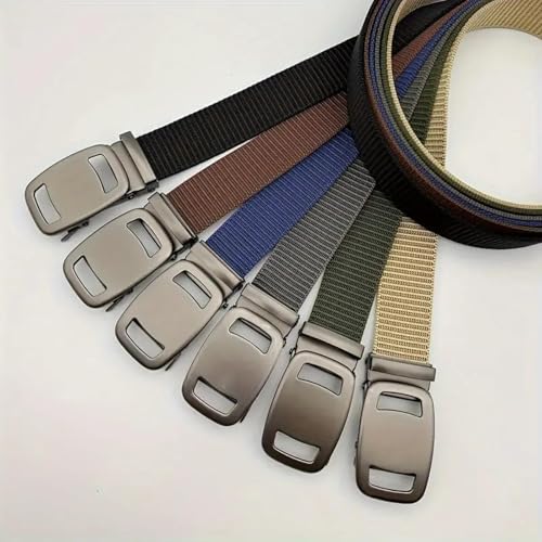 Nylon Belt for Men Work Portable Wear Resistant, Webbing Belt Automatic Belt Buckle for Camping3
