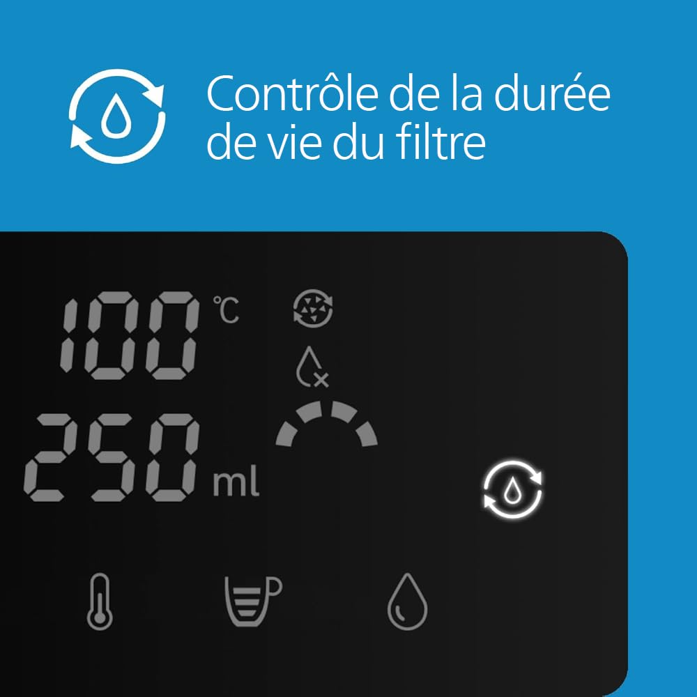 Philips 3100 Series Distributeur d’eau Chaude avec Filtration Taste+, Eau Chaude Filtrée en Quelques Secondes, Réduit le Chlore et le Calcaire, Aucune Installation Nécessaire