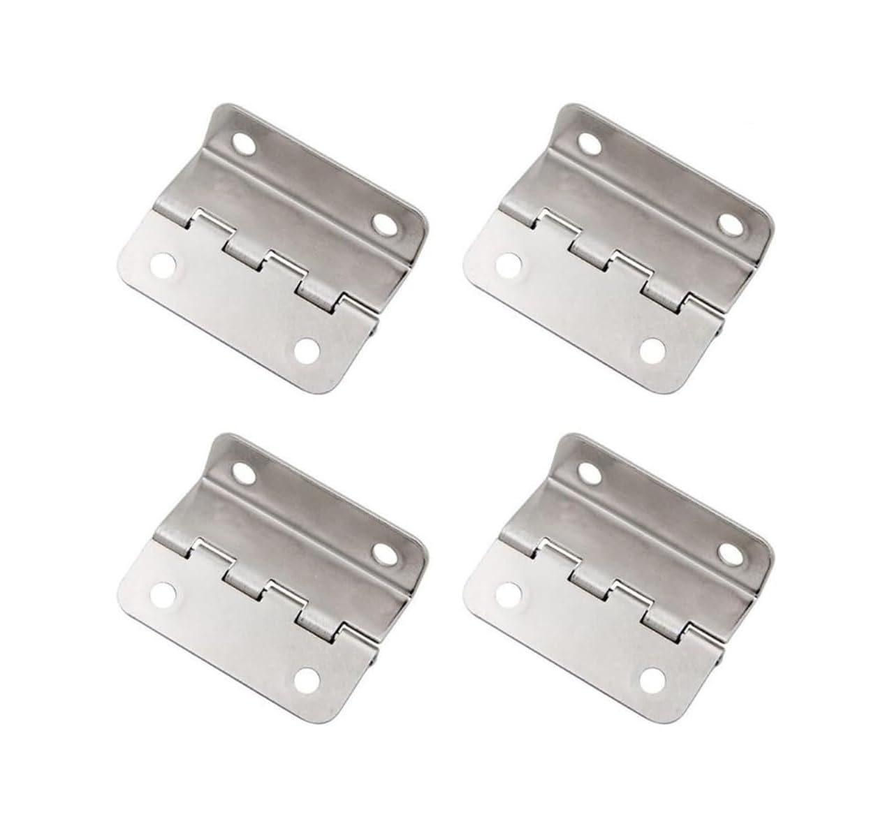 Coal2toalpw Silver 4Pcs Vintage Cabinet Hinges 1.6In Iron Antique Hinges For Wood Boxes(Silver)