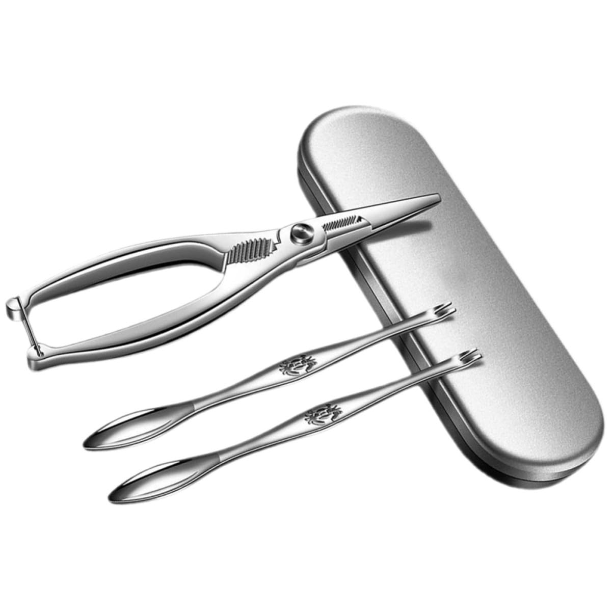 Set di Utensili per Granchio Facili da Usare in Acciaio Inossidabile 304, 4 Pezzi Riutilizzabili per Cucina e Appassionati di Pesce