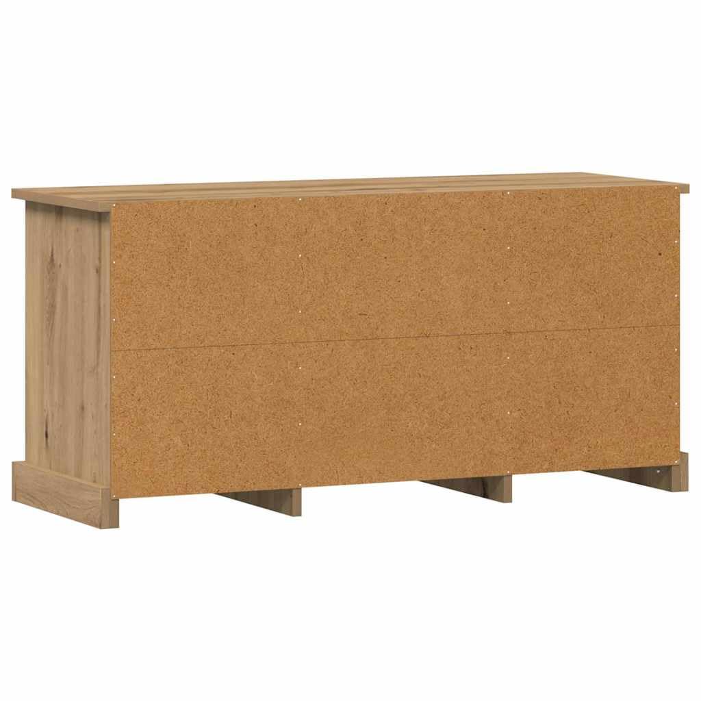 Elegante mueble de TV de madera con amplio espacio de almacenamiento, armario de TV con compartimentos abiertos y cajones, así como placa superior resistente para el hogar