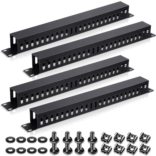 4 Pack 19 Inch Cable Management Rack Organizer